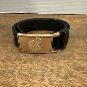 Y2K Rocawear Black Belt Top Grain Leather, Model RW 004/N - Size 38/95